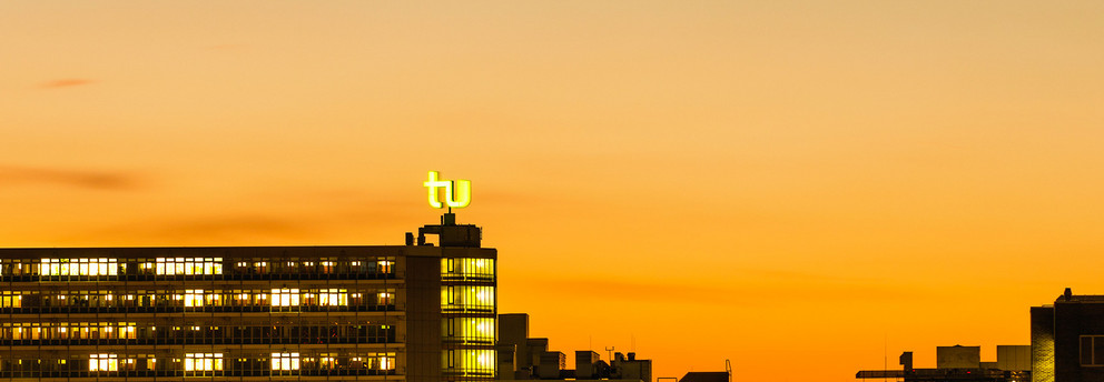 Campus Nord bei Sonnenuntergang